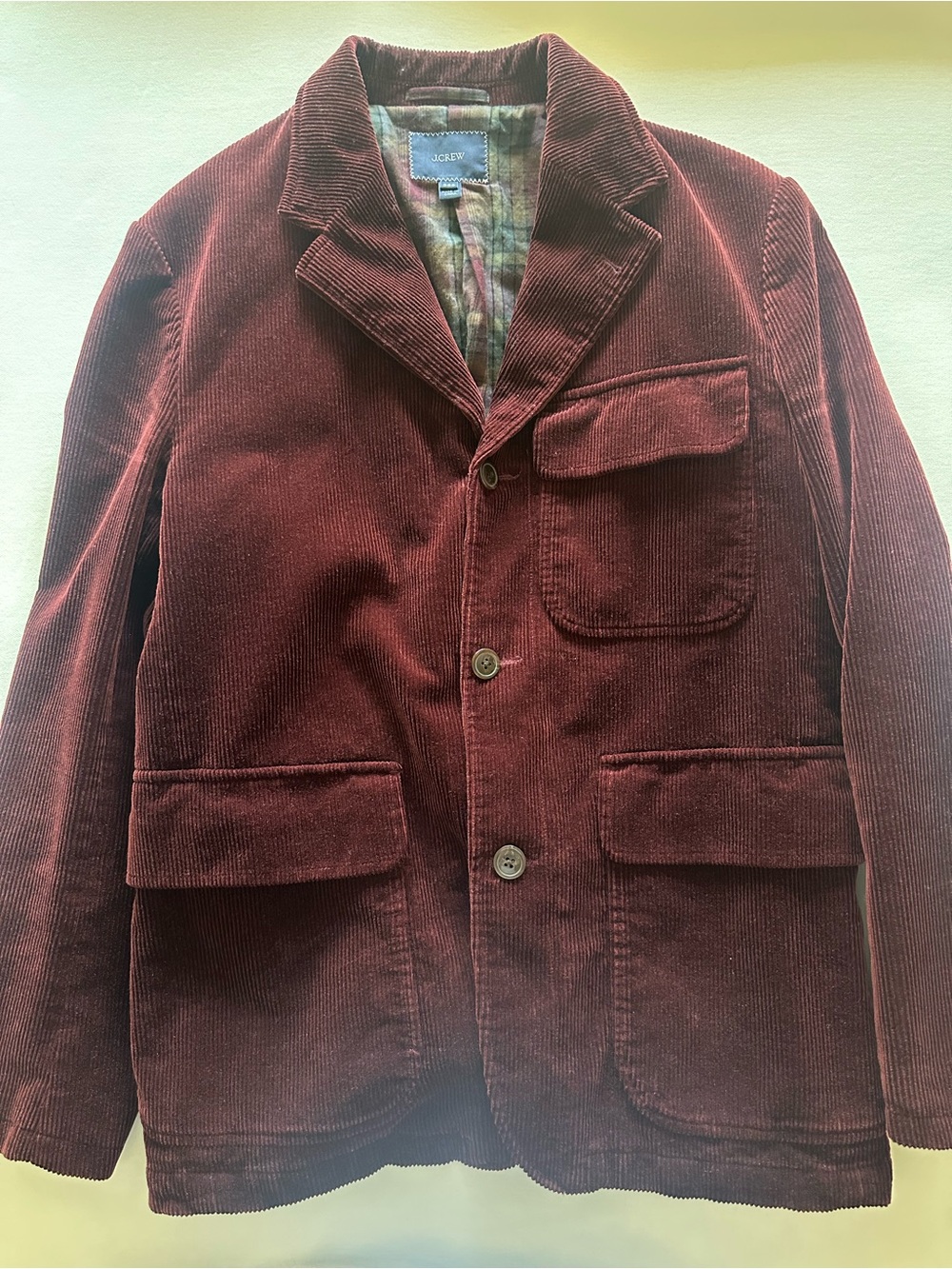 J. Crew Men's Burgundy Corduroy Shirt Jacket
